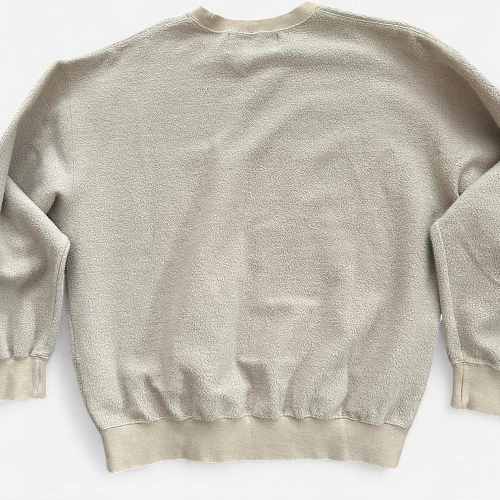 Vintage Harley Davidson Sweatshirt Tan Fleece Crewneck Embroidered Gray Logo L - Picture 4 of 7